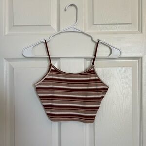 Spaghetti strap striped crop top